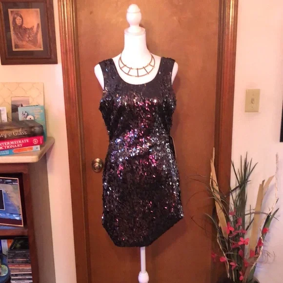 Sexy Express Silver Sequin Dress - Picture 10 of 16
